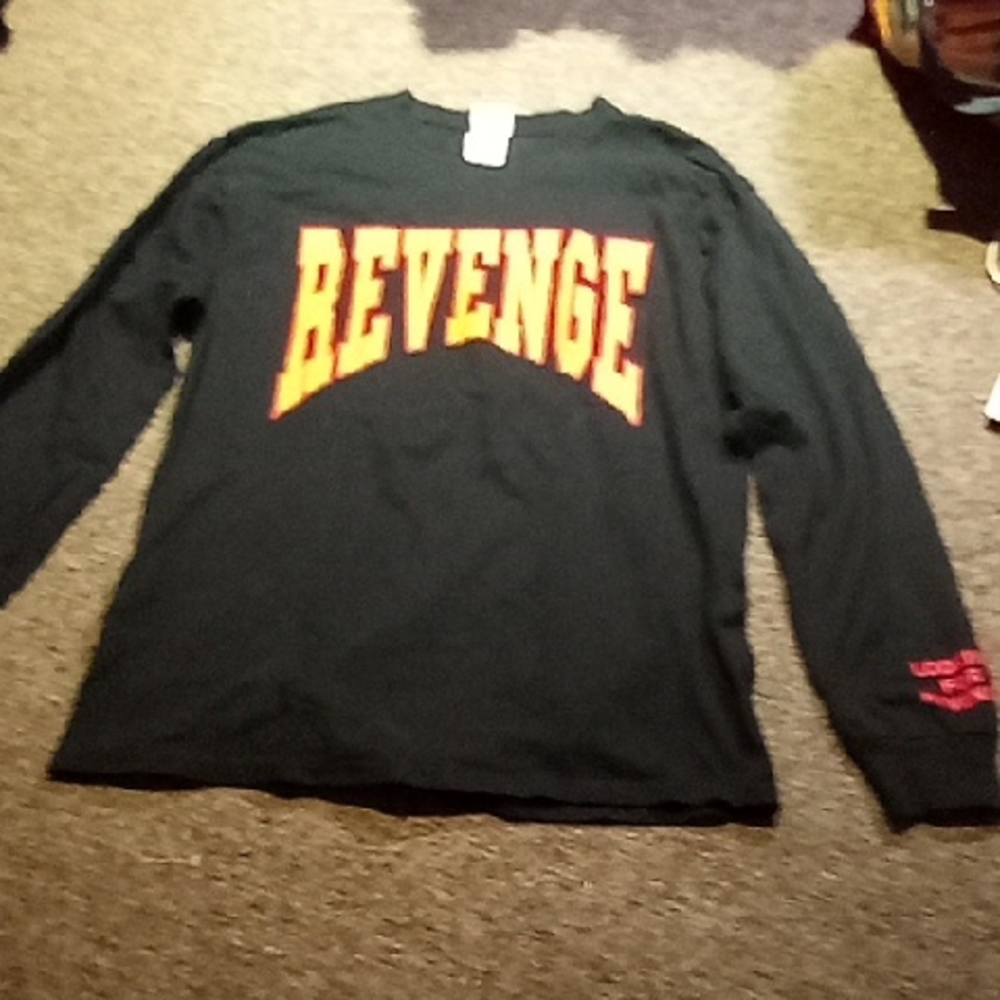 Men's Black Vintage Medium Long Sleeve Revenge Brand Shirt Streetwear